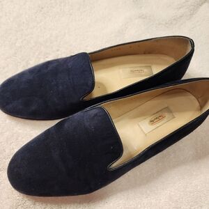 TALBOTS Blue Suede Loafers, Size 9.